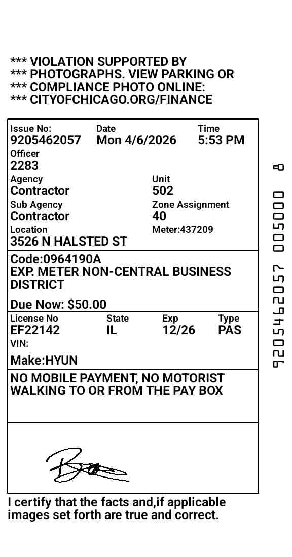 Parking ticket image